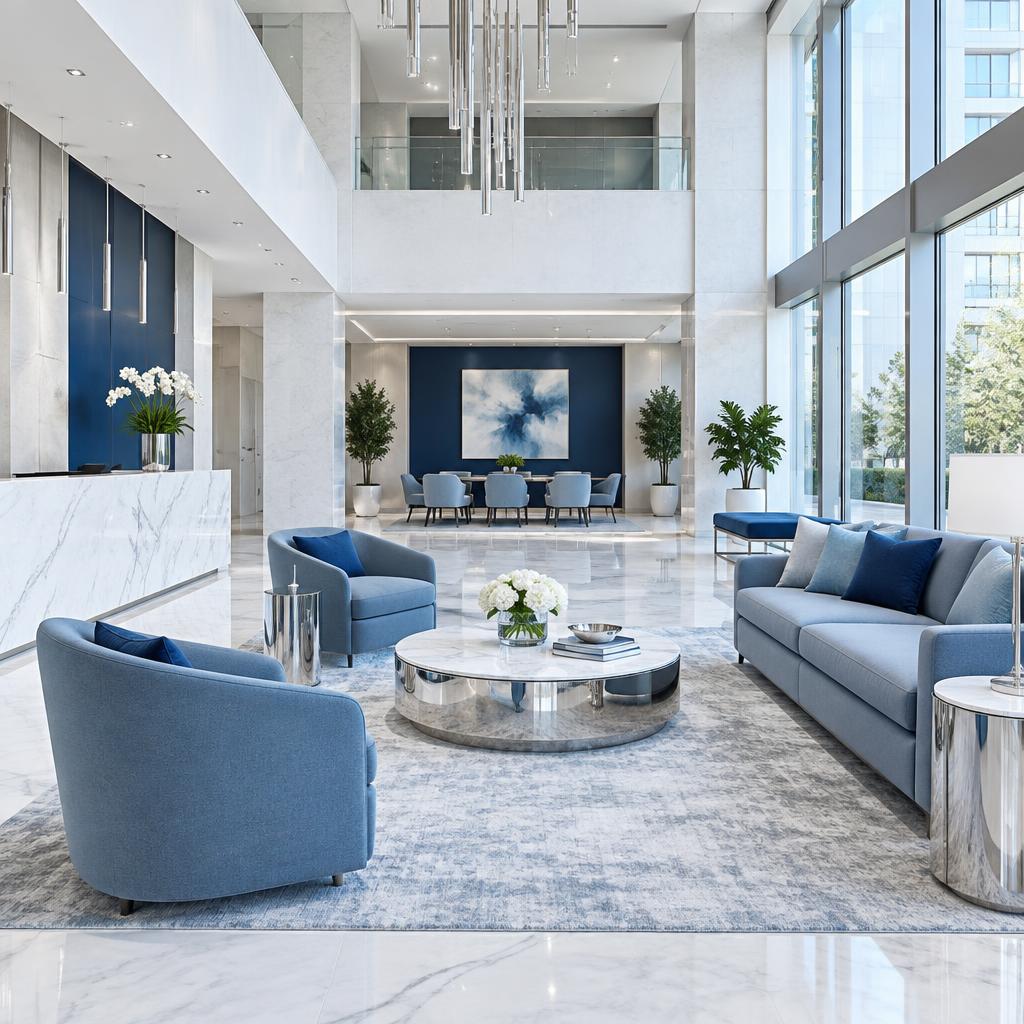 Clean, modern property management leasing office