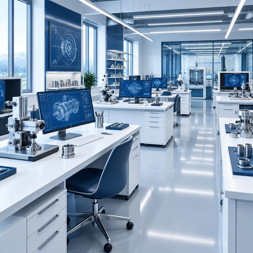 Spotless, bright technology & engineering workspace