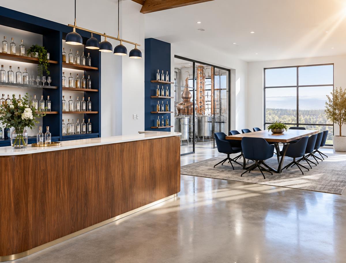 Reception, meeting areas, and staff coordination spaces