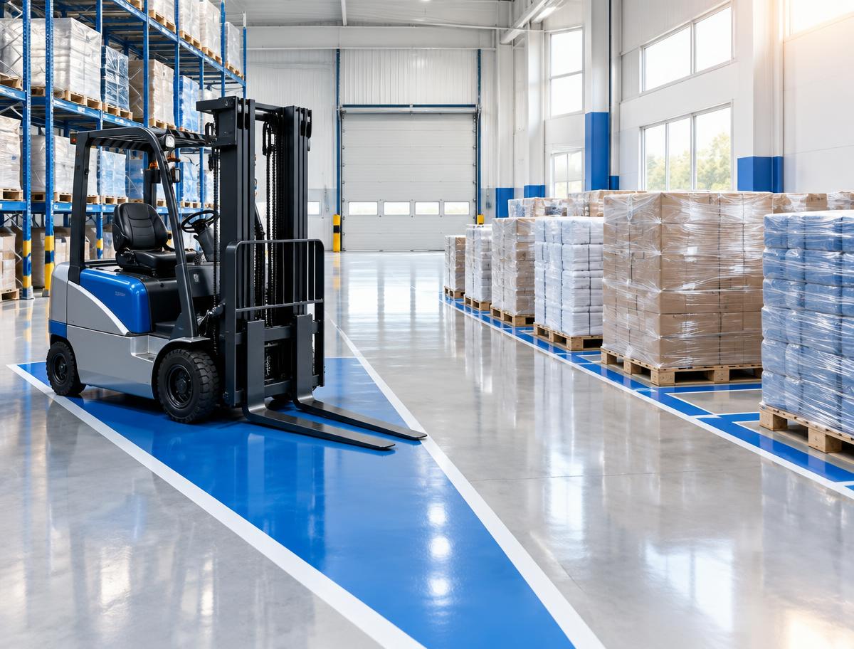 Forklift lanes & staging areas