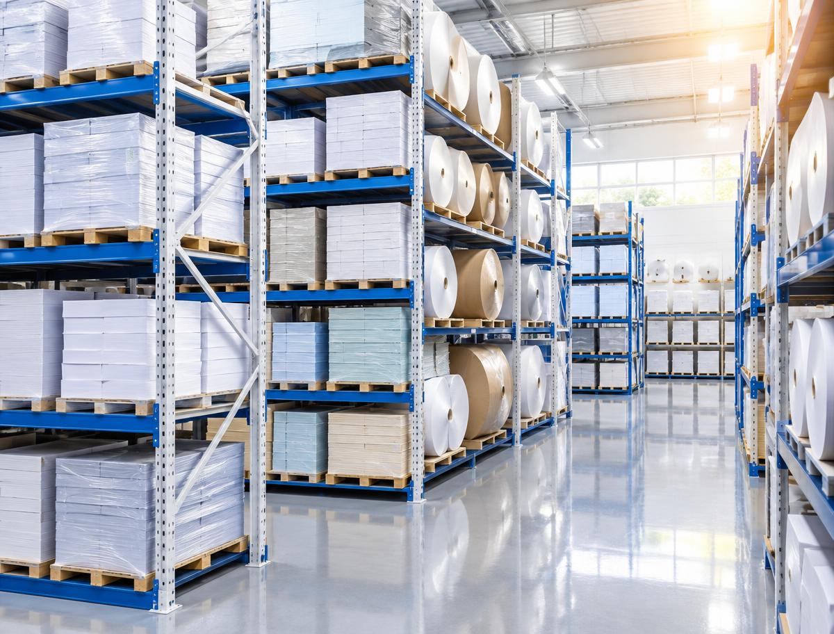 Paper storage and supply areas