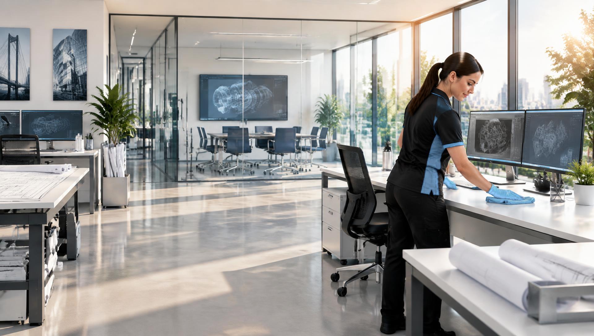 Arelli cleaner in a bright, spotless engineering firms & research institute offices space