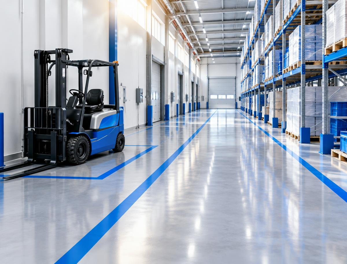 Forklift lanes & staging areas